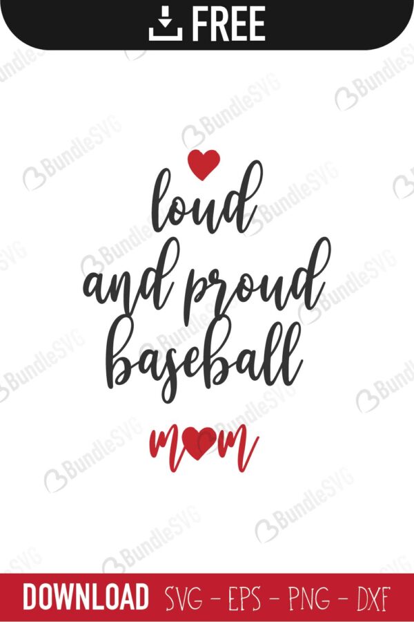 Download Loud And Proud Baseball Mom Svg Cut Files Bundlesvg SVG, PNG, EPS, DXF File