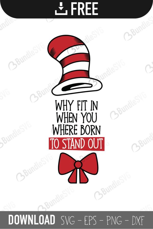 Download Cat In The Hat Free Svg Download Bundlesvg