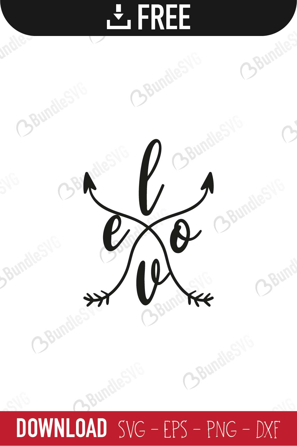 Love Monogram Arrow SVG Free Download | BundleSVG.com
