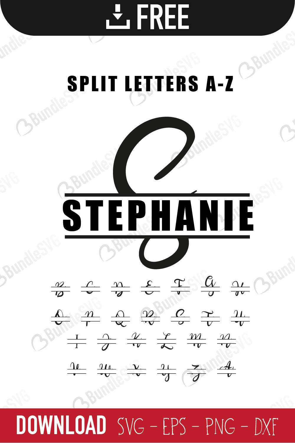 Free Alphabet Free Split Monogram Svg