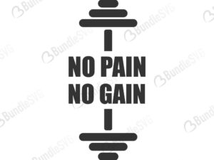 no pain, no gain, no pain no gain, barbell, weight, workout, gym, t-shirt, free, download, free svg, svg, design, cricut, silhouette, svg cut files free, svg, cut files, svg, dxf, silhouette, vinyl, vector