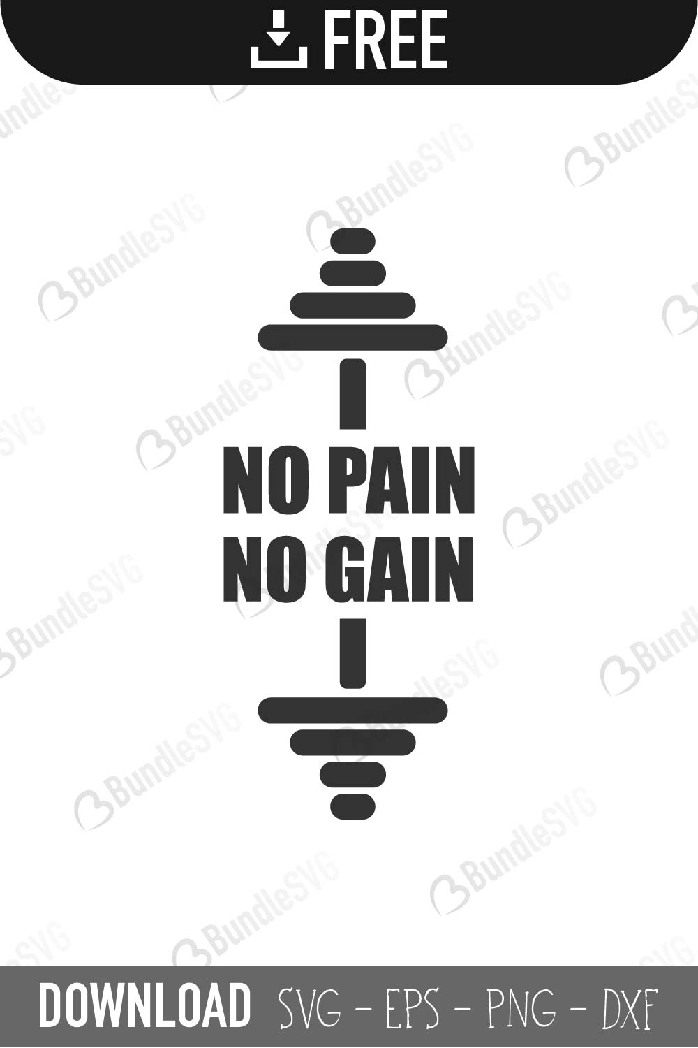 No Pain No Gain Svg Cut Files Free Download Bundlesvg