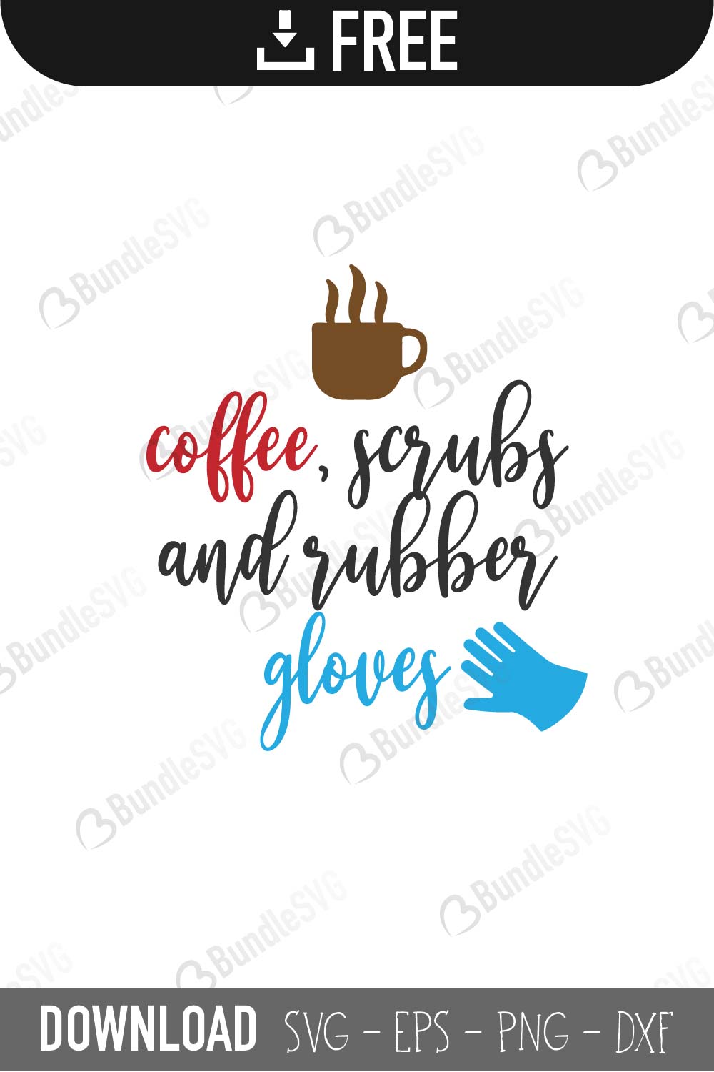 Coffee Scrubs and Rubber Gloves SVG Cut Files Free ...