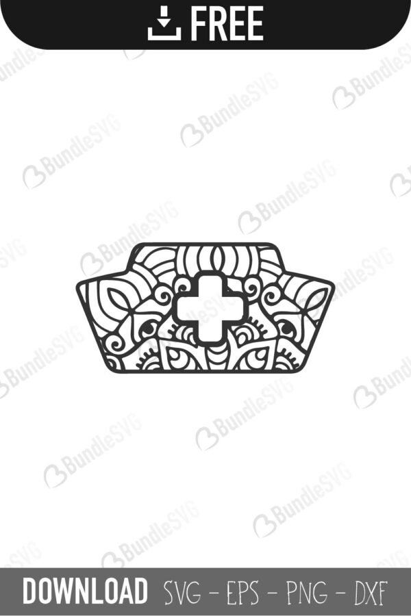 Nurse Hat Mandala Svg Cut Files Free Download Bundlesvg