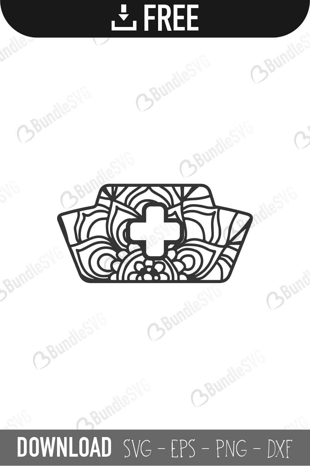 Download Nurse Hat Mandala SVG Cut Files Free Download | BundleSVG.com