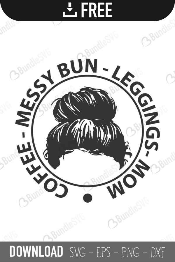 Download Messy Bun Svg Cut Files Free Download Bundlesvg PSD Mockup Templates