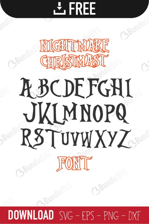 Download Nightmare Christmas Font Svg Cut Files Free Download Bundlesvg PSD Mockup Templates