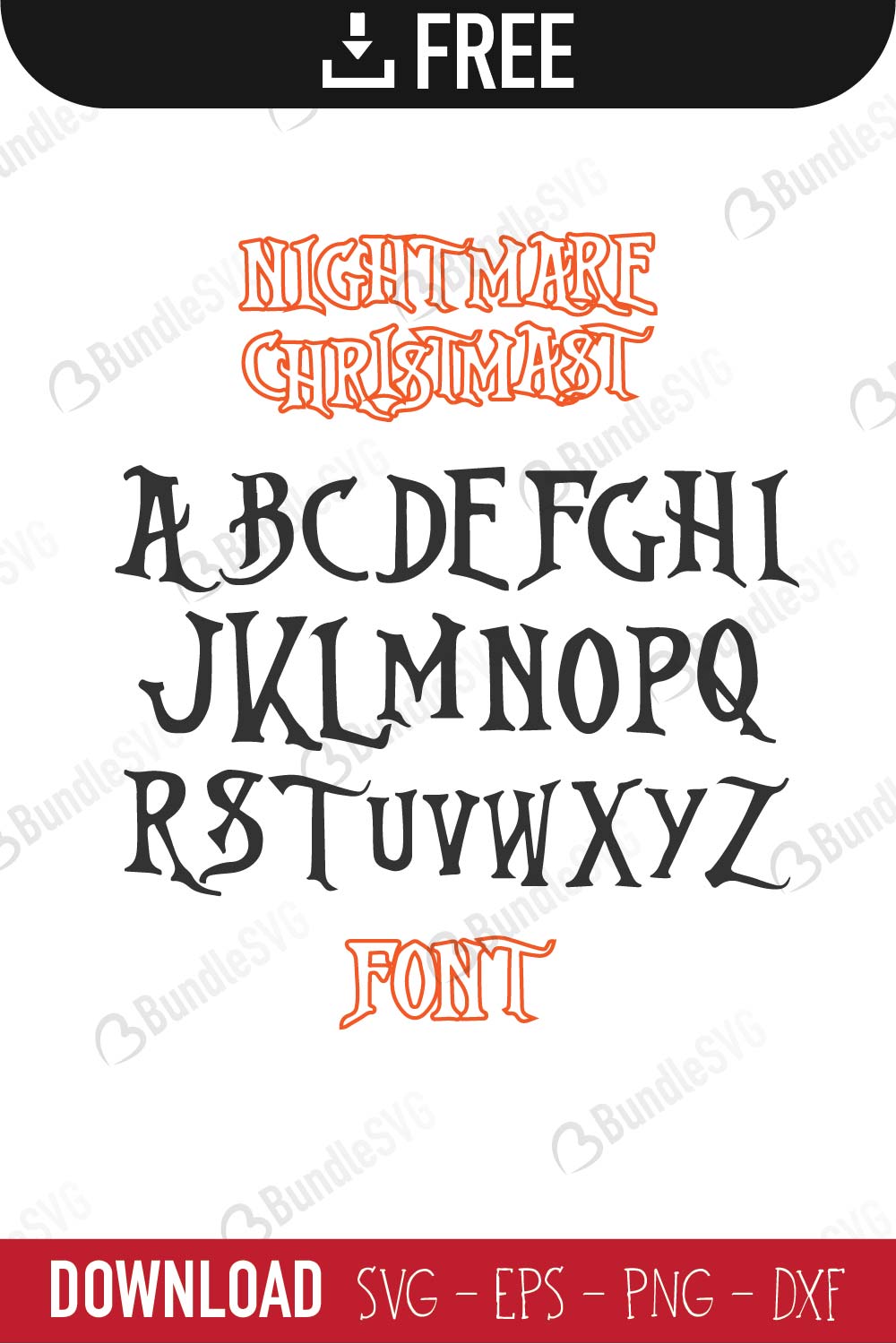 Nightmare Christmas Font Svg Cut Files Free Download Bundlesvg