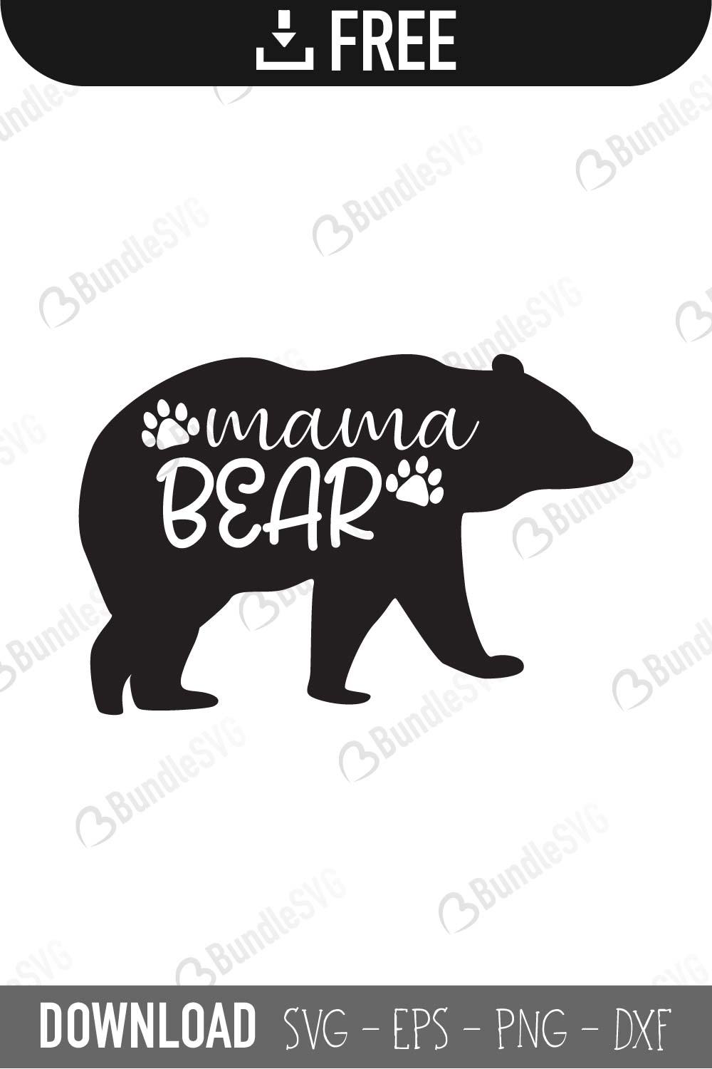 Mama Bear SVG Cut Files Free Download | BundleSVG