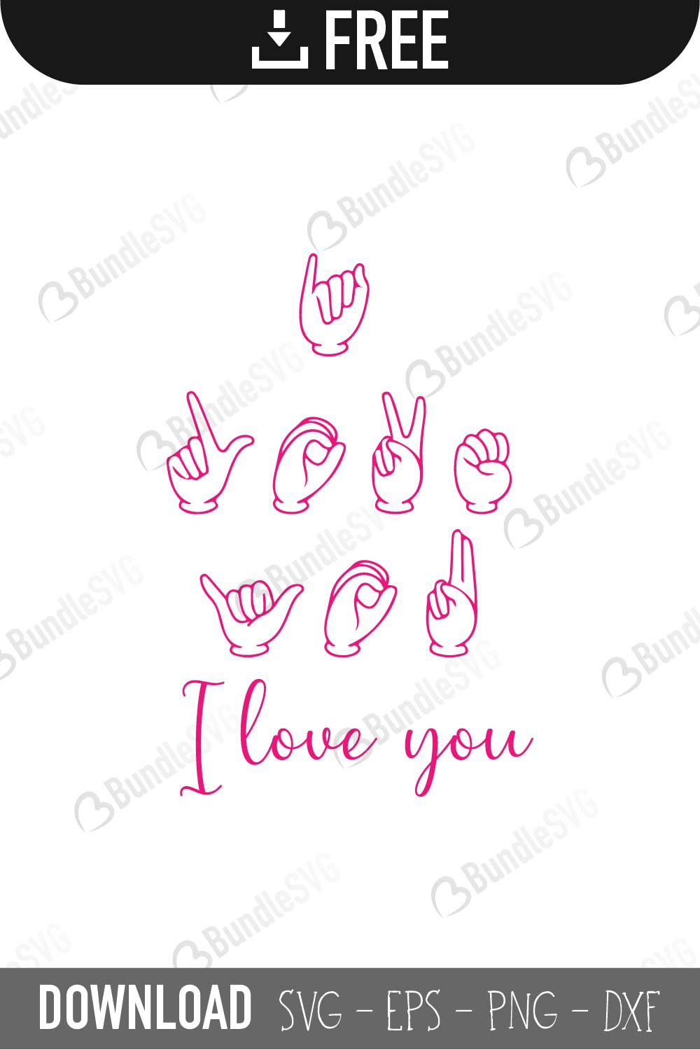I Love You Sign Language SVG Cut Files Free Download | BundleSVG