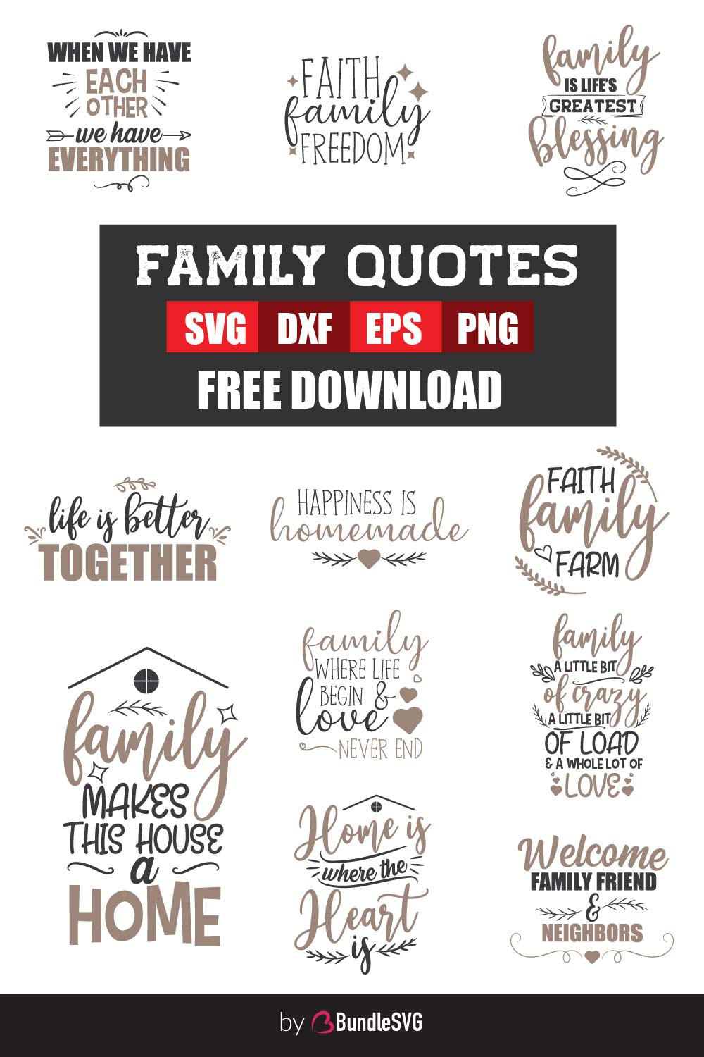Free Family Quotes Svg Bundle Bundlesvg