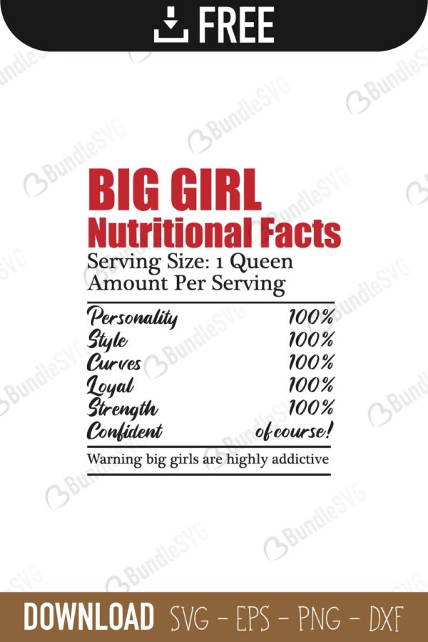 Download Big Girl Nutrition Svg Cut Files Free Download Bundlesvg