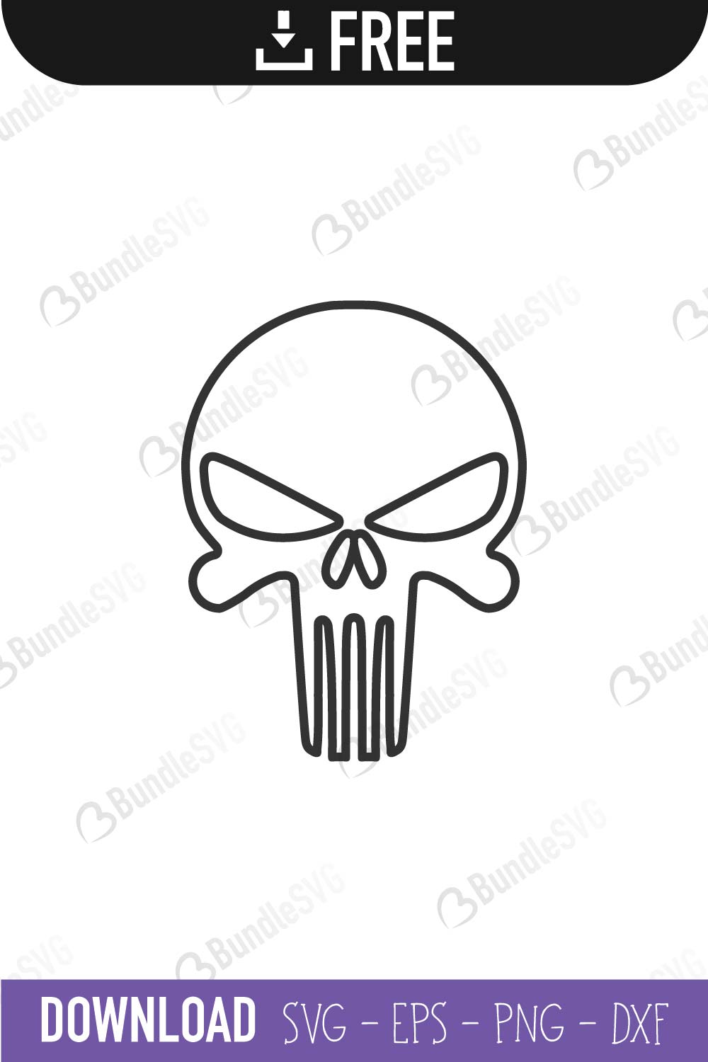 Punisher Skull Svg Cut Files Free Download Bundlesvg
