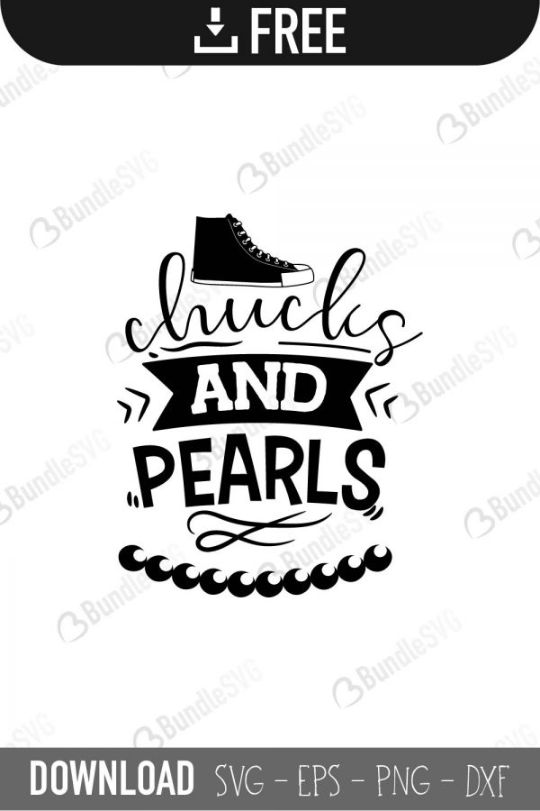 Chucks & Pearls SVG Cut Files Free Download | BundleSVG