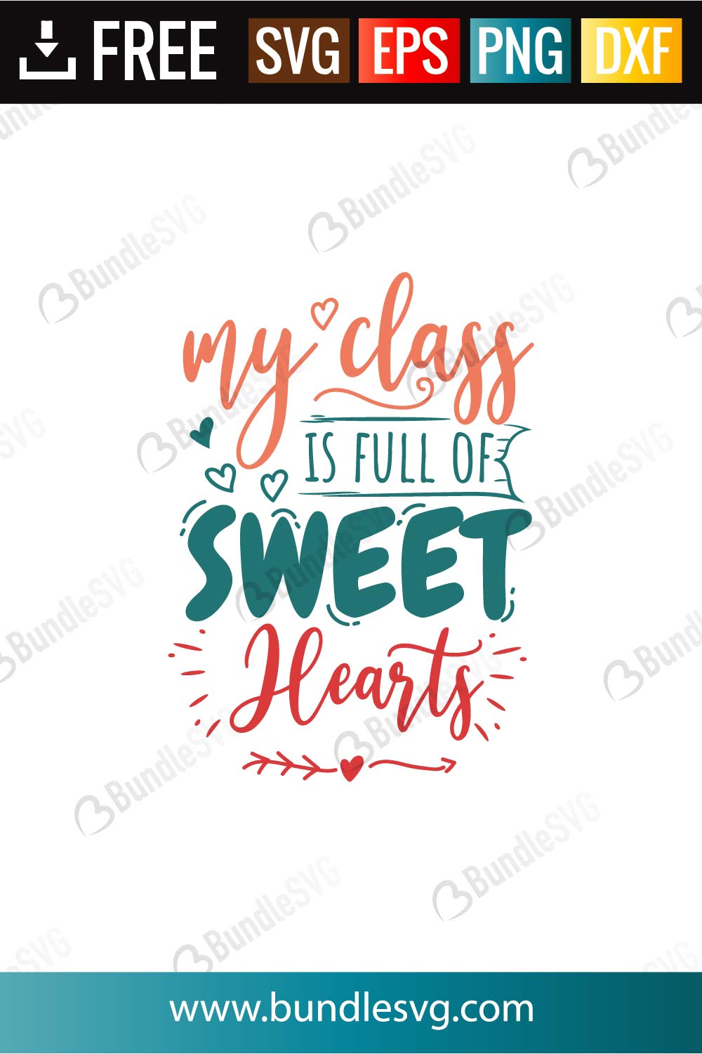 Download My Class Is Full Of Sweet Hearts Svg Cut Files Bundlesvg