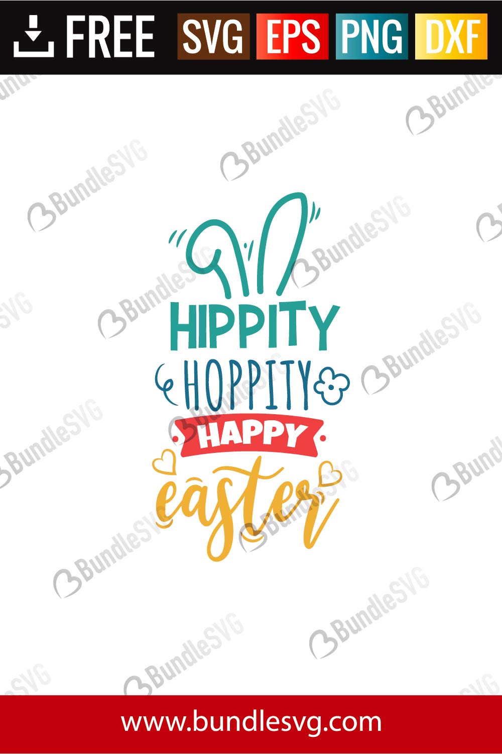 Hippity Hoppity Happy Easter SVG Cut Files Free Download | BundleSVG.com