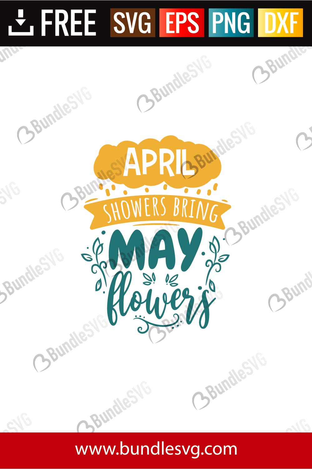 April Showers Bring May Flowers Svg Cut Files Bundlesvg