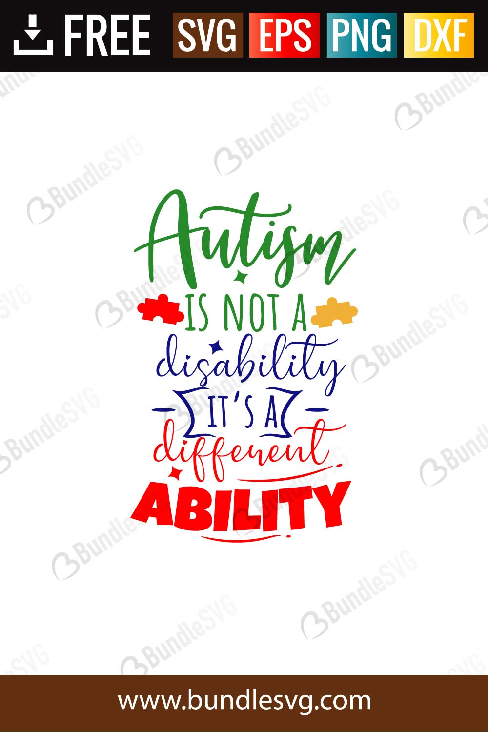 Autism Is Not A Disability It’s A Different Ability Svg Cut Files Free Download