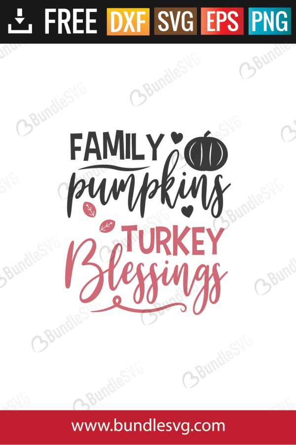 Family Pumpkins Turkey Blessings SVG Files