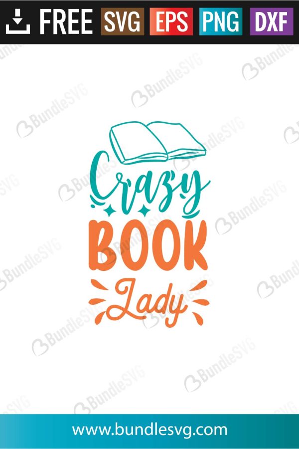 Crazy Book Lady SVG Cut Files