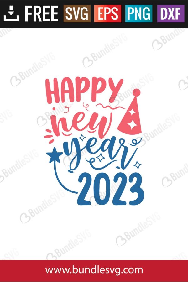 Happy New Year 2023 SVG Cut Files