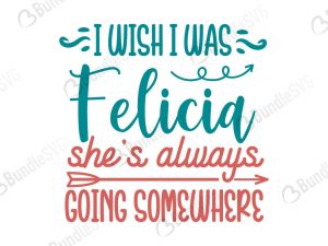 I Wish I Was Felicia She's Always Going Somewhere Svg