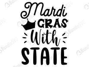 Mardi Gras With State Svg