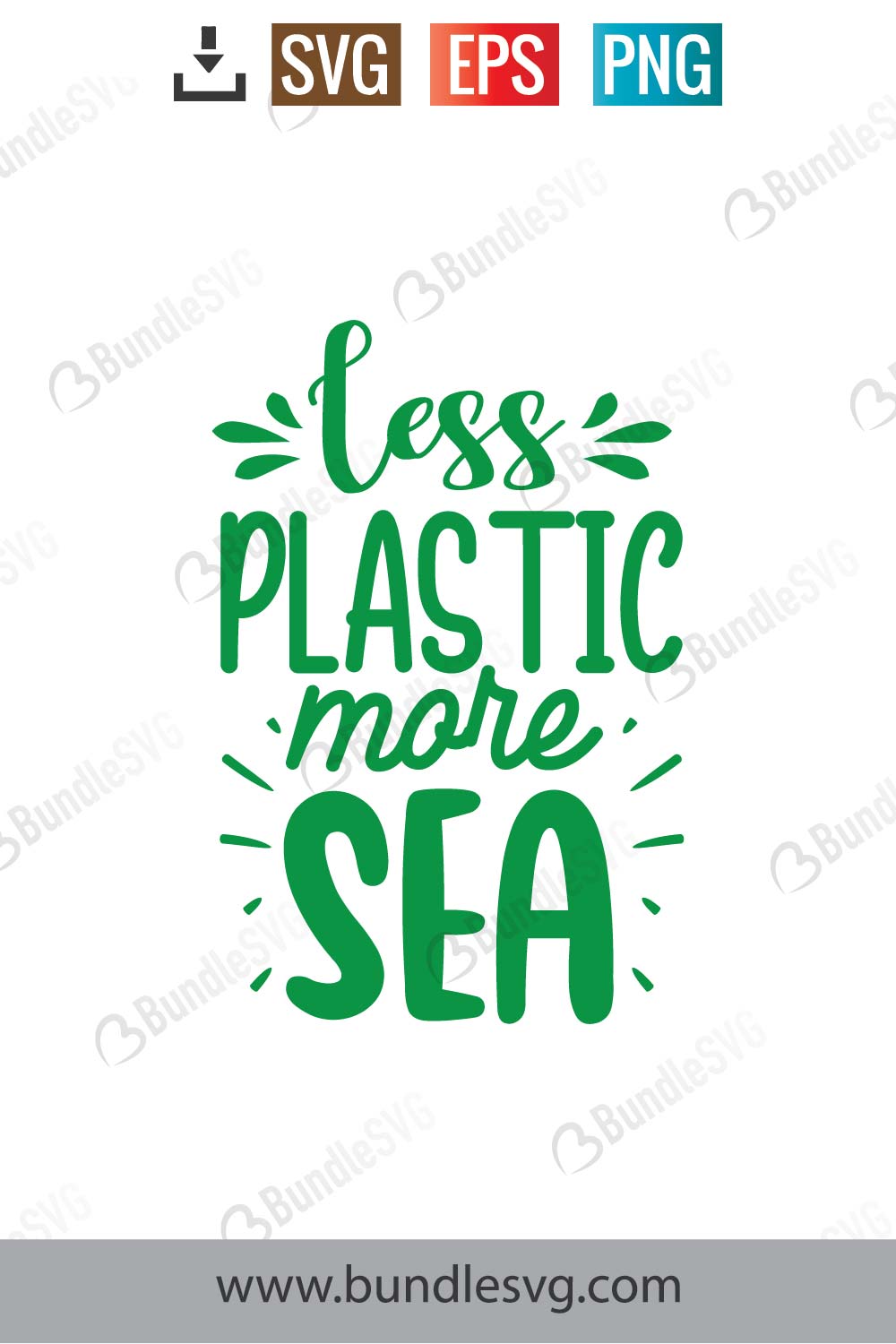 Less Plastic More Sea Svg Cut Files Free Download | BundleSVG.com