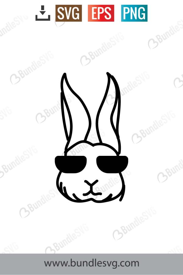 Bunny With Glasses Svg