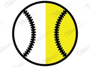 Half Baseball Half Softball Svg