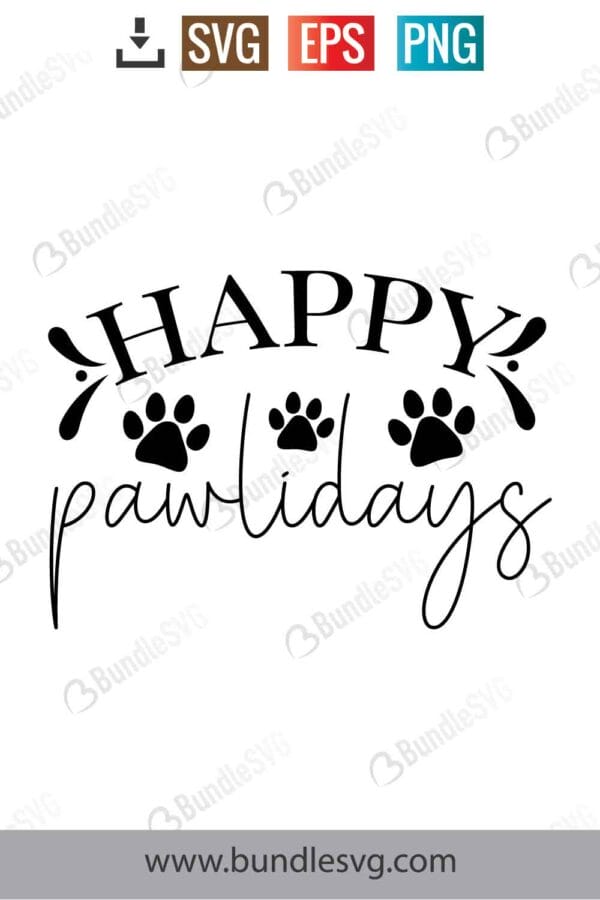 Happy Pawlidays Svg