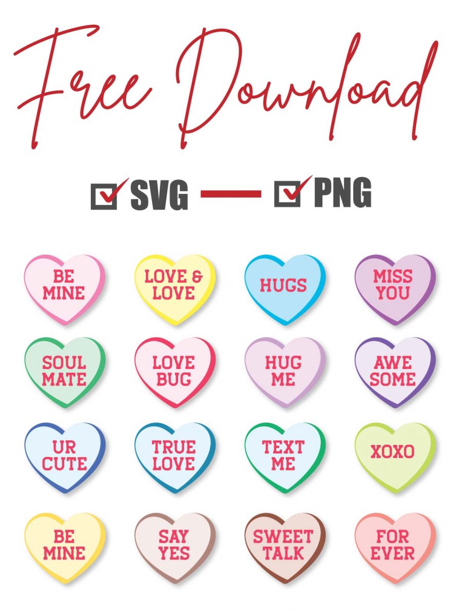 Conversation Hearts Free SVG Bundle | BundleSVG